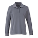 PALO Long Sleeve 100% Cotton Pique Polo - Women's Steel Grey